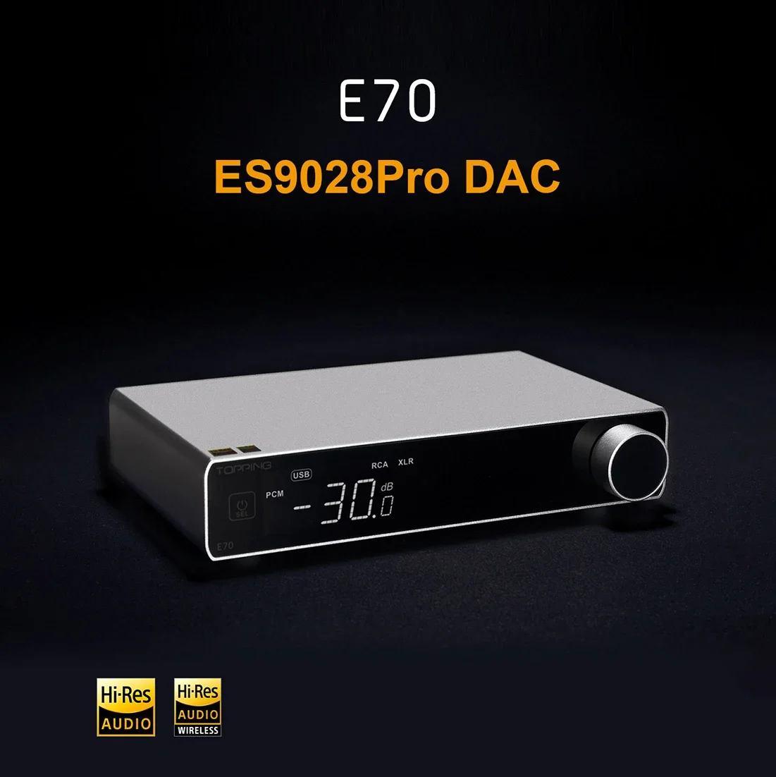 TOPPING E70 ES9028PRO DAC Bluetooth5.1+ TOPPING L70 NFCA Headphone Amplifier Hi-res Audio Decoder Heaphone Amp Kit +XLR Cable