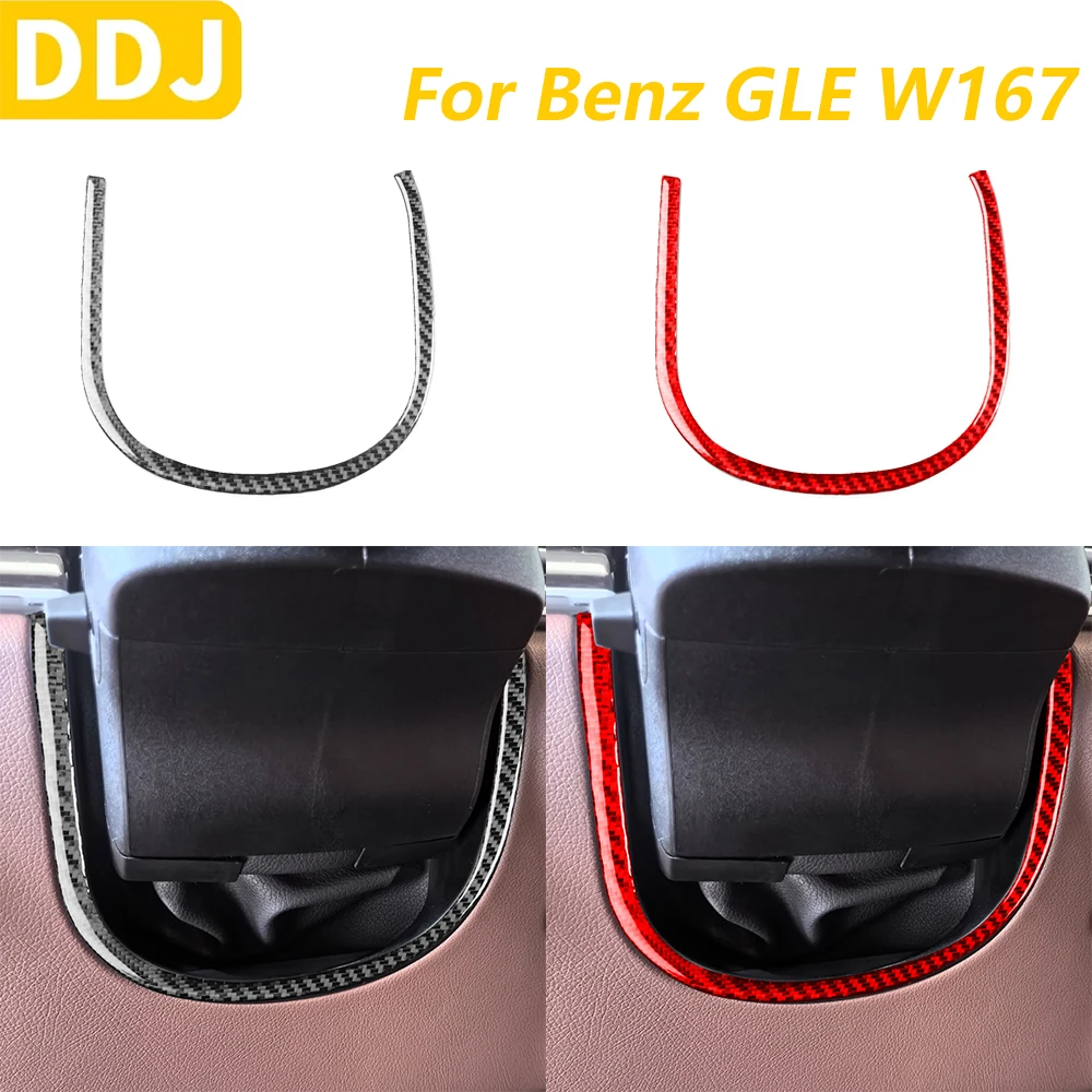 For Mercedes-Benz GLE W167 2019-2024 Carbon Fiber Steering wheel U-shape Panel Trim Cover Car Accessories Decoration Sticker