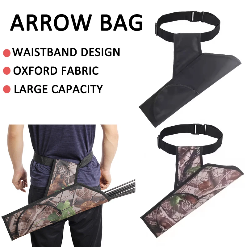 Archery Arrow Quiver Bag Waist Hip Holder Adjustable Belt Large Capacity Lightweight Foldable Compound Recurve Bow Hunting