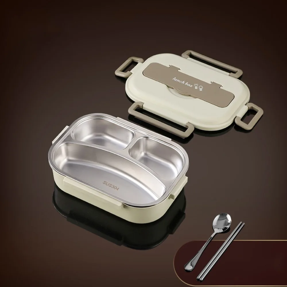 

304 Stainless Steel Insulated Compartment Lunch Box Sealed with Soup Bowl and Cutlery Food Container Large Capacity