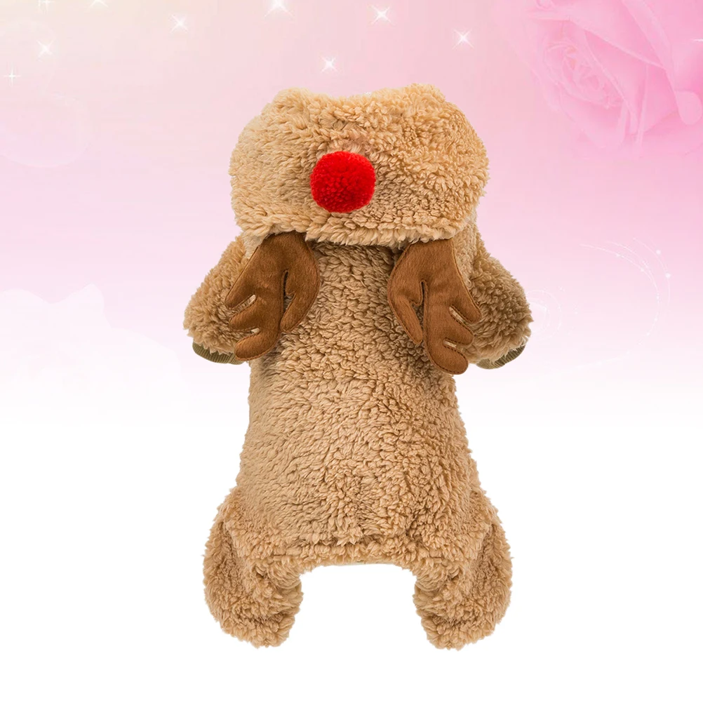 

Winter Dog's Clothes Christmas Clothing Warm Coats for Small Dogs Keep Brown Pet Outfit