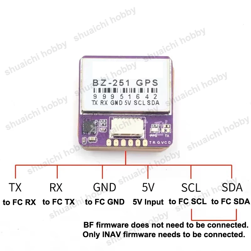 1PCS Für SpeedyBee Mario5 BZ-251GPS 6Pin Modul mit 5883 Elektronische Kompass Navigator Outdoor Tracking für 5-7 zoll FPV Drone FC