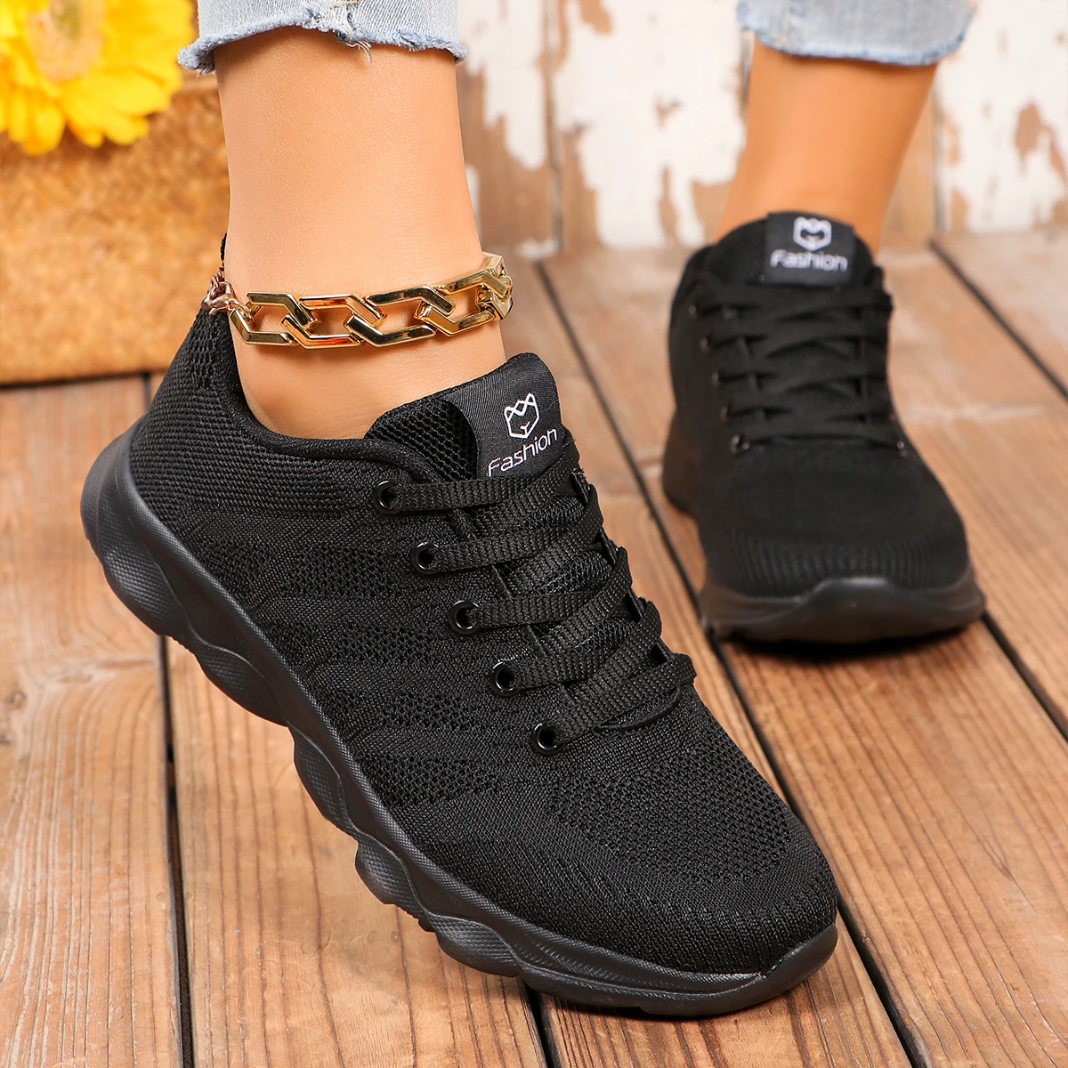 Women'S Shoes Extra Wide - Damen-Übergrößen-Outdoor-Sneaker mit gestreifter geometrischer Verzierung, leichte