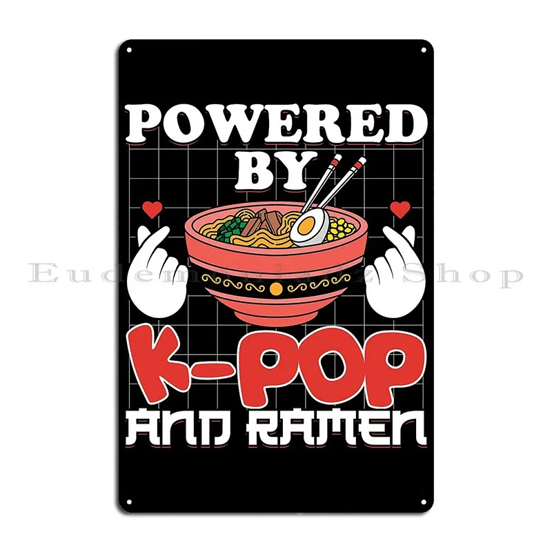 Powered K Pop And Ramen Noodles Kpop Finger Heart Kawaii Gift Alex2201 Metal Plaque Poster Personalized Living Room