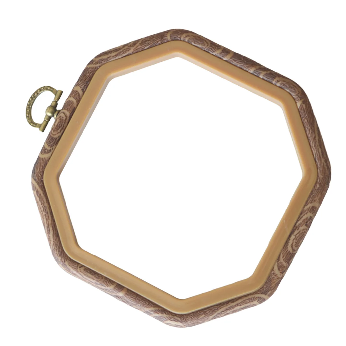 Ramka do haftu krzyżykowego, ośmiokątna, okrągła, z wysokiej jakości materiałów, mocno mocowana, antypoślizgowa, idealna dla początkujących, ramka do haftu krzyżykowego.