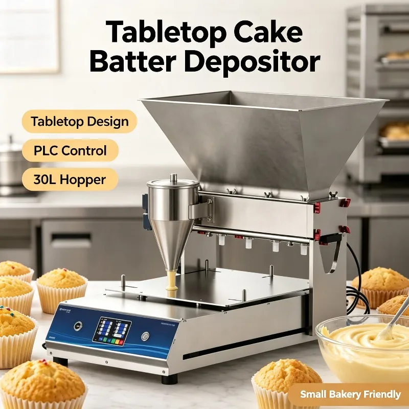 Stainless Steel Batter Depositing for Cupcake Muffin Sponge Cake Shop Production with PLC Tabletop Bakery Depositor Custom