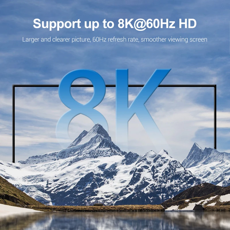 8K HDTV ذكر إلى شاحن أنثي موصل محول HDMI L شكل زاوية 90 270 درجة مطلية بالذهب دعم 8K @ 60 هرتز لأجهزة الكمبيوتر المحمولة