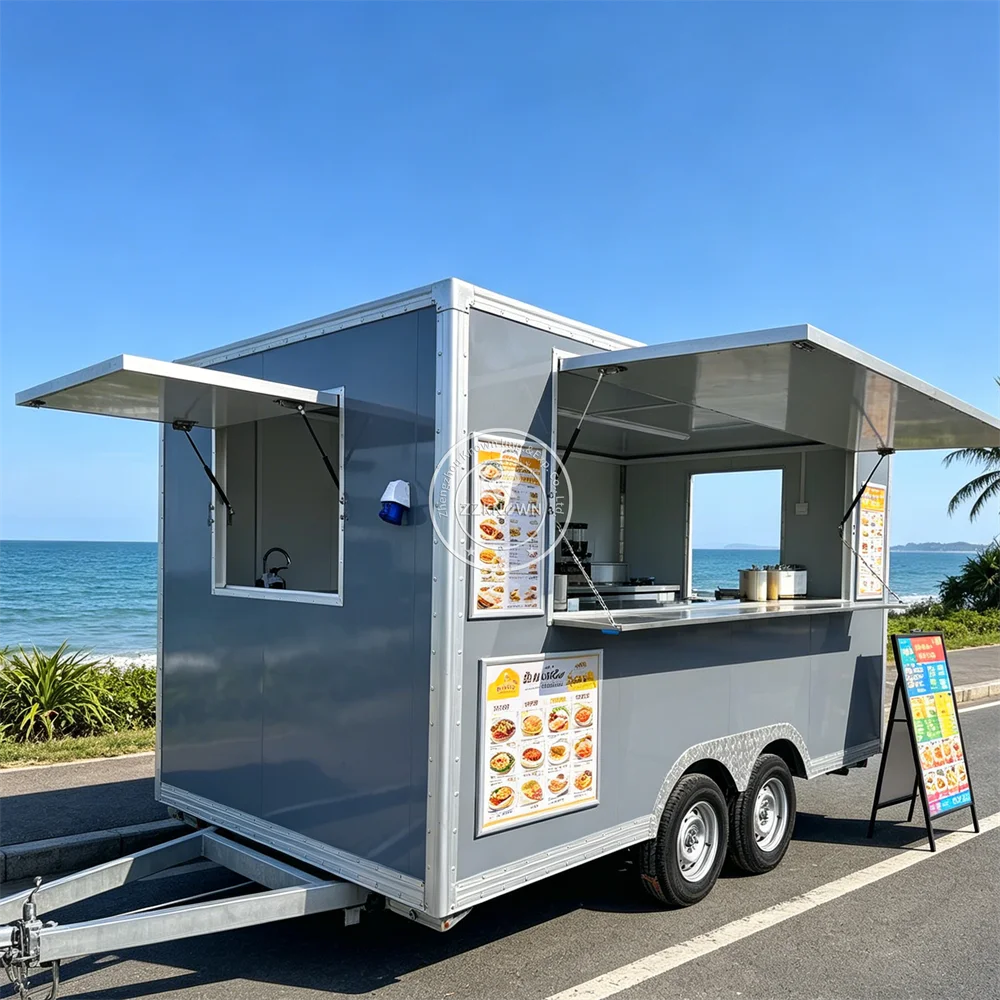 

Commercial Concession Trailer Fast Food Trailer Mobile Kitchen Coffee Cart Commercial Catering Burger Pizza BBQ Truck