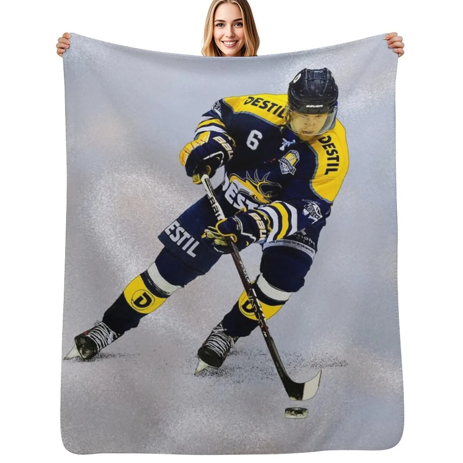 

Ice Hockey Throw Blanket manga Heavy Decoratives Designers Blankets