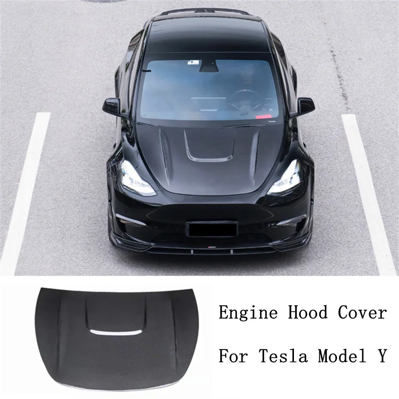 

For Tesla Model Y 2020 2021 2022 Real Carbon Fiber & FORGE Carbon Front Bumper Engine Hood Bonnet Vent Cover High Quality