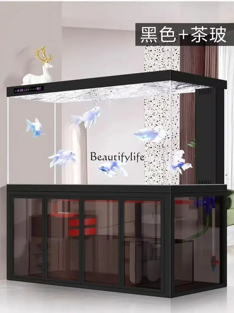 FG11Aquarium bottom filter ultra-white glass medium and large household arowana tank ecological water-free