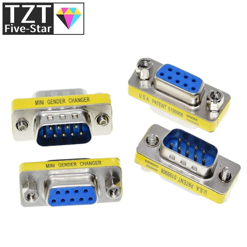 DB9 9Pin Male to Male/Female to Female/Male to Female Mini Gender Changer Adapter RS232 Serial plug Com Connector