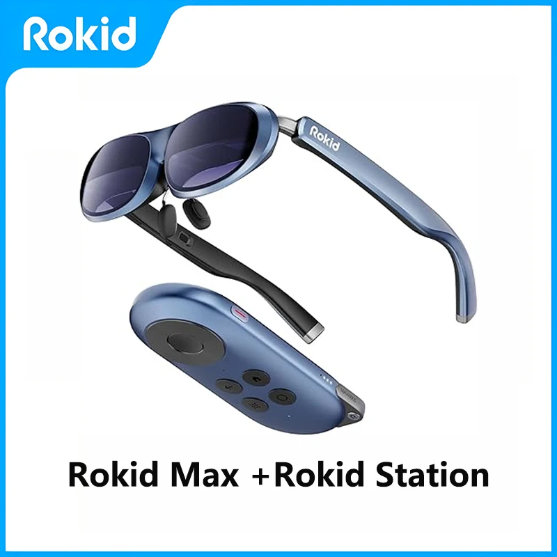 Óculos Rokid AR Joy Pack AR, óculos inteligentes Max com estação, display micro-OLED de 360", Google Play, streaming de mídia