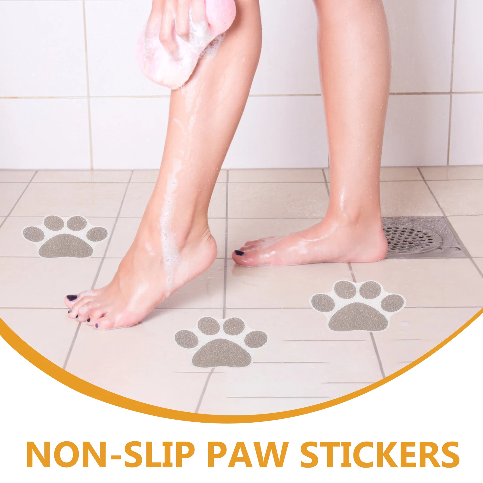10Pcs Non-Slip Bathtub Stickers Paw Decals for Bathrooms Showers Kitchens Floors Ladders Long-Lasting