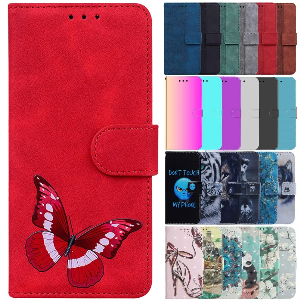 Dla Xiaomi Redmi 12 Etui z klapką w jednolitym kolorze z nadrukiem Skórzane etui na telefon dla Xiomi Redmi 12 Pokrowiec Redmi12C 12 C 13C Miejsce