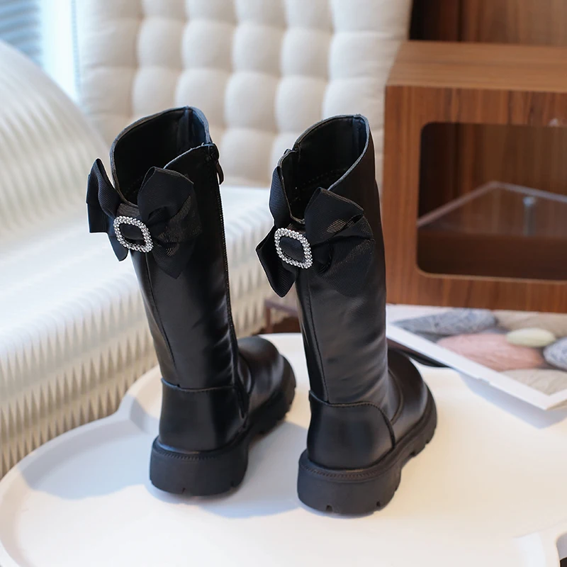 

Kids Mid-calf Boots for Girls 2025 New Winter Kids Thermal Boots Non-slip Simple Catwalk Princess Girls Christmas Party Boots