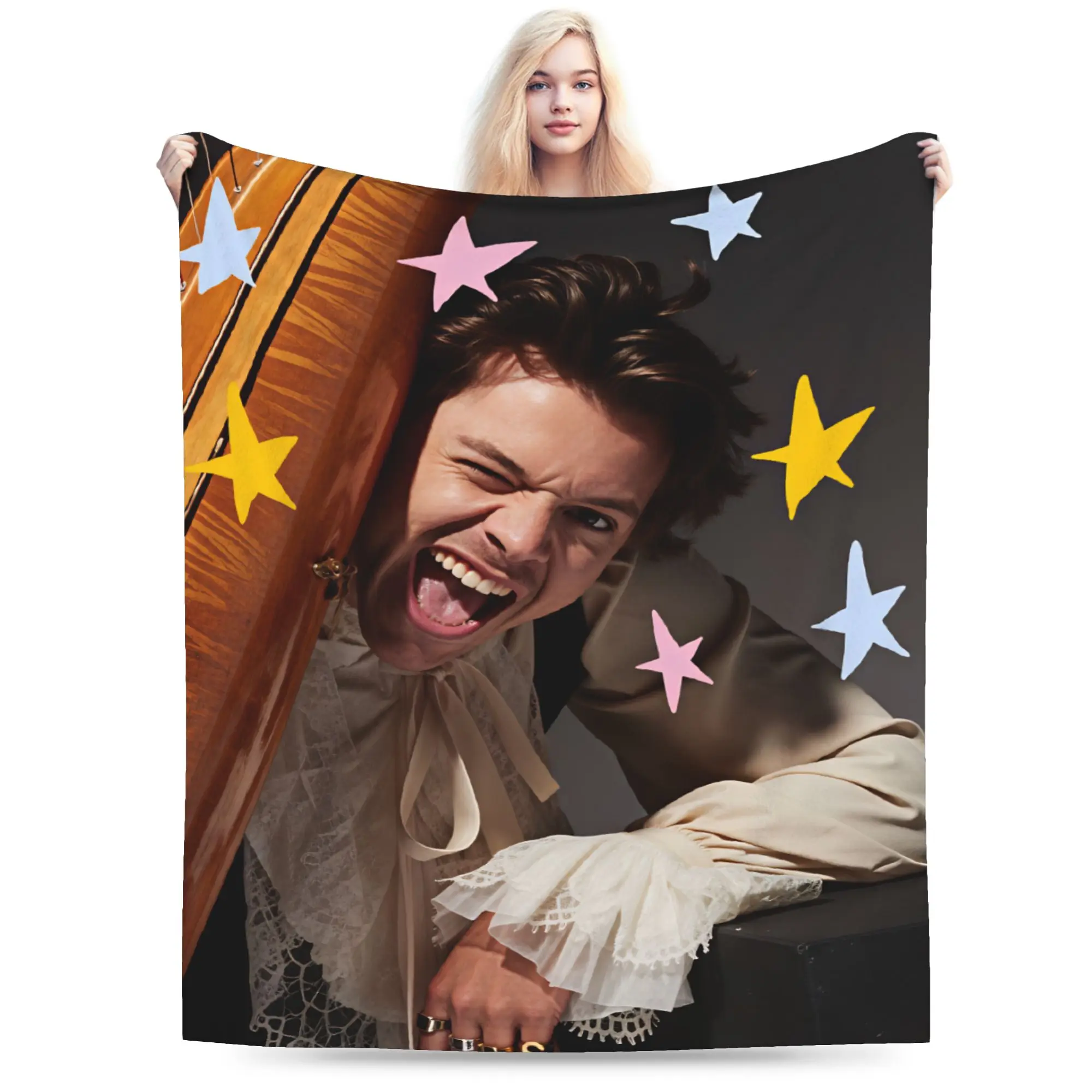 Harrys S-Styles Kiss Al the Time Blanket Quality Soft  Throw Blanket Winter Picnic Sofa Home Aesthetic Bedspread