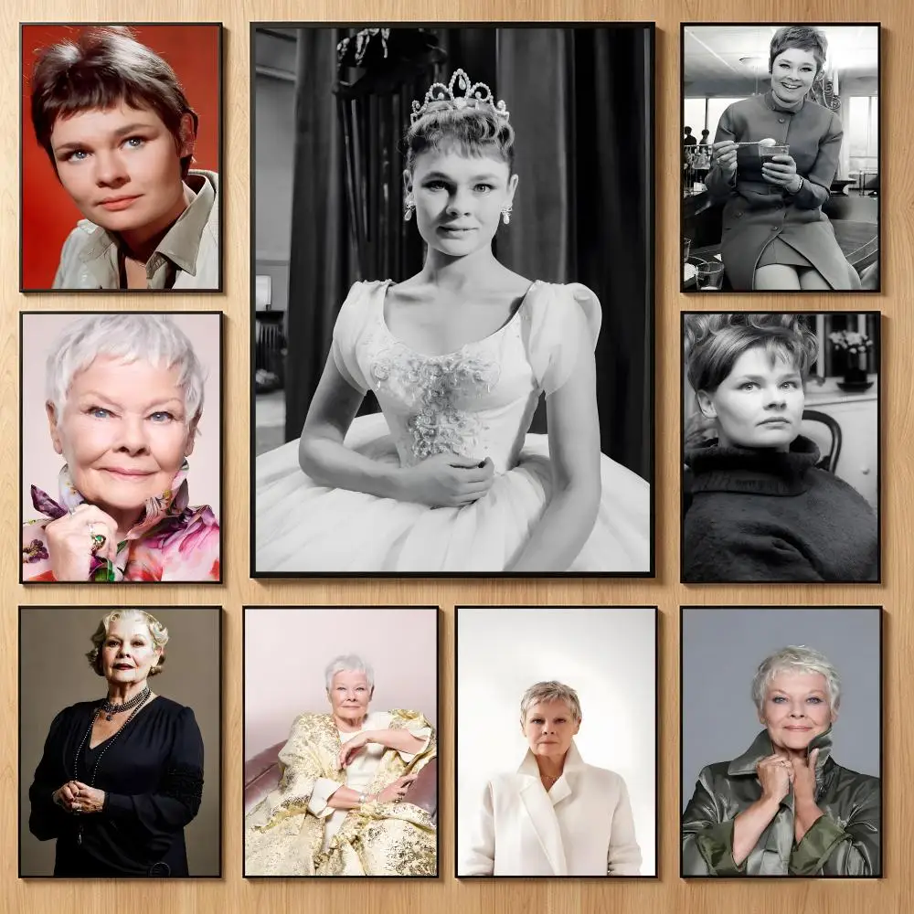 Regal Legendary Actress J-Judi Dench Poster Classic Self-Adhesive PP Wall Sticker for Living Room Bar Decor Gift