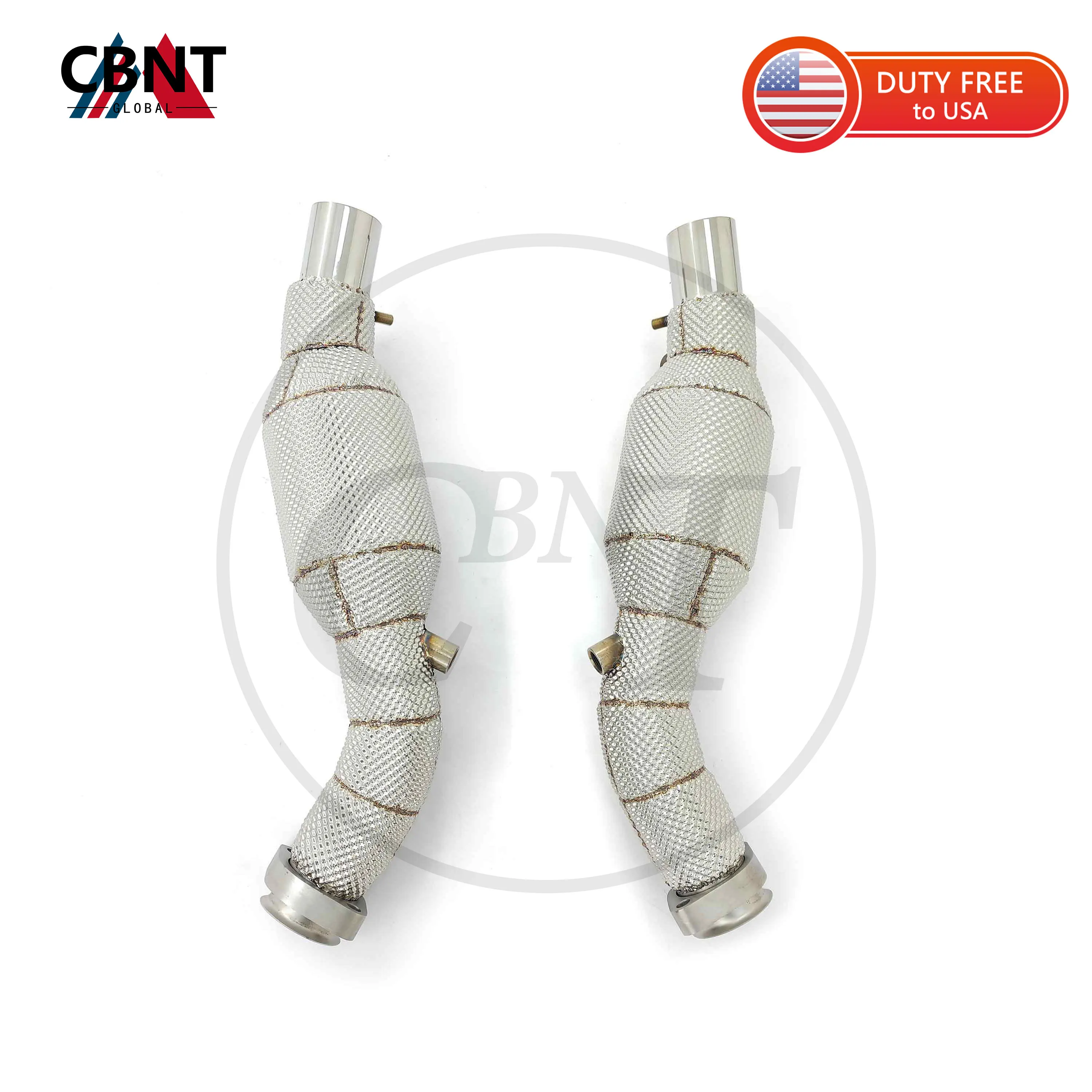 CBNT Catless/Catted Downpipe With Catalytic Converter for Ferrari 360 F360 3.6L SS304 Tuning Kit Exhaust Pipe Accessories