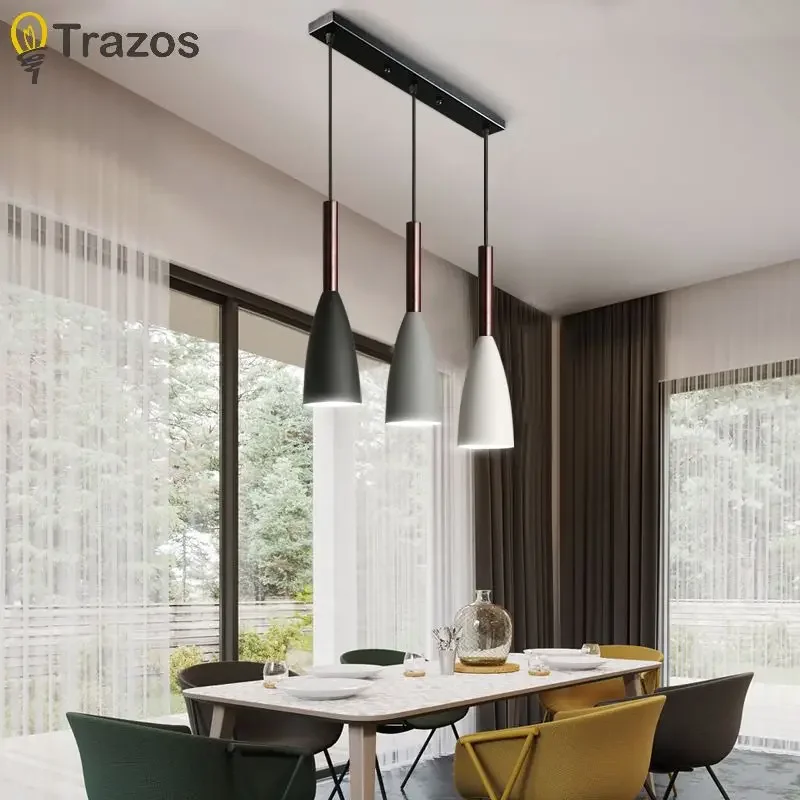 Dining Room Chandelier Three Head Table Light Modern Bar Small Simple Creative Nordic Led Dining Room Wholesale Lighting