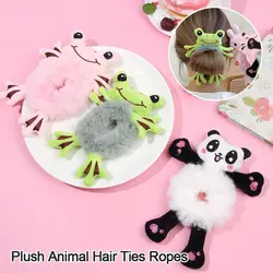 Cute Plush Bear Frog Hair Rope Women Elastic Hair Scrunchies Girls Hair Band Hair Ring Ponytail Holder Hair Accessories Fashion