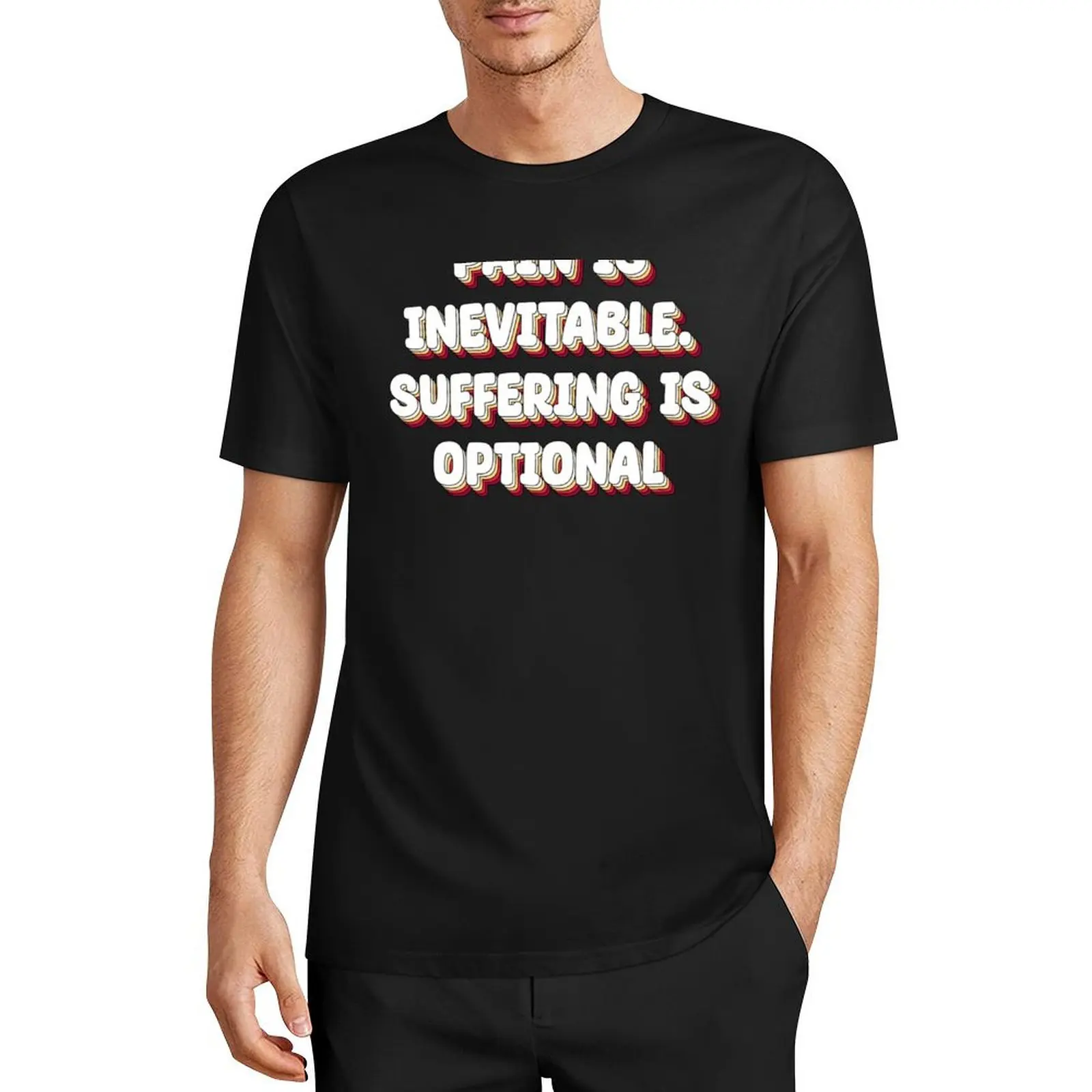 

Pain inevitable suffering is optional T-Shirt for a boy animal prinfor boys men clothes