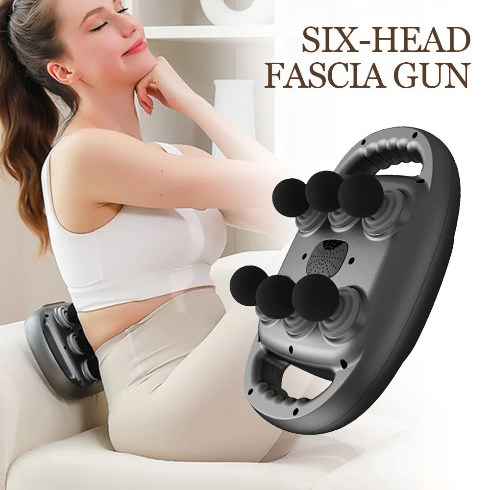 Six Head Fascia Gun High Frequency Vibration Body Massage Gun Neck and Shoulder Massager Back and Waist Massager