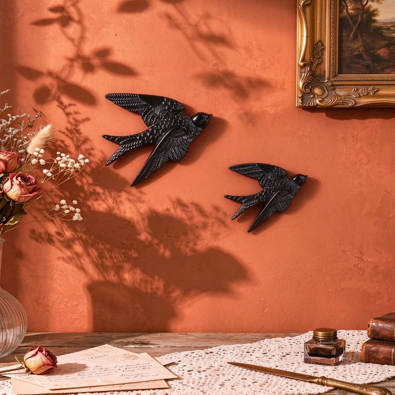 European Three-dimensional Resin Swallow Wall Decoration Living Room Bedroom Hotel Bird Background Wall Crafts Christmas Decor