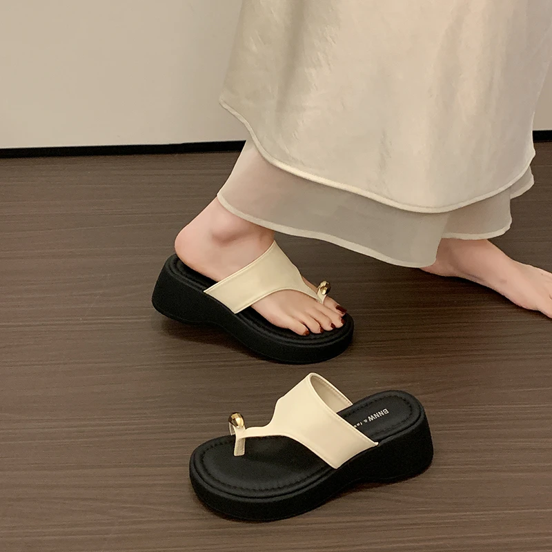 Sandalias de Verano para Mujer, Estilo Huarache con Punta Descubierta y Plataforma Gruesa, para Vacaciones en la Playa, Tacón...