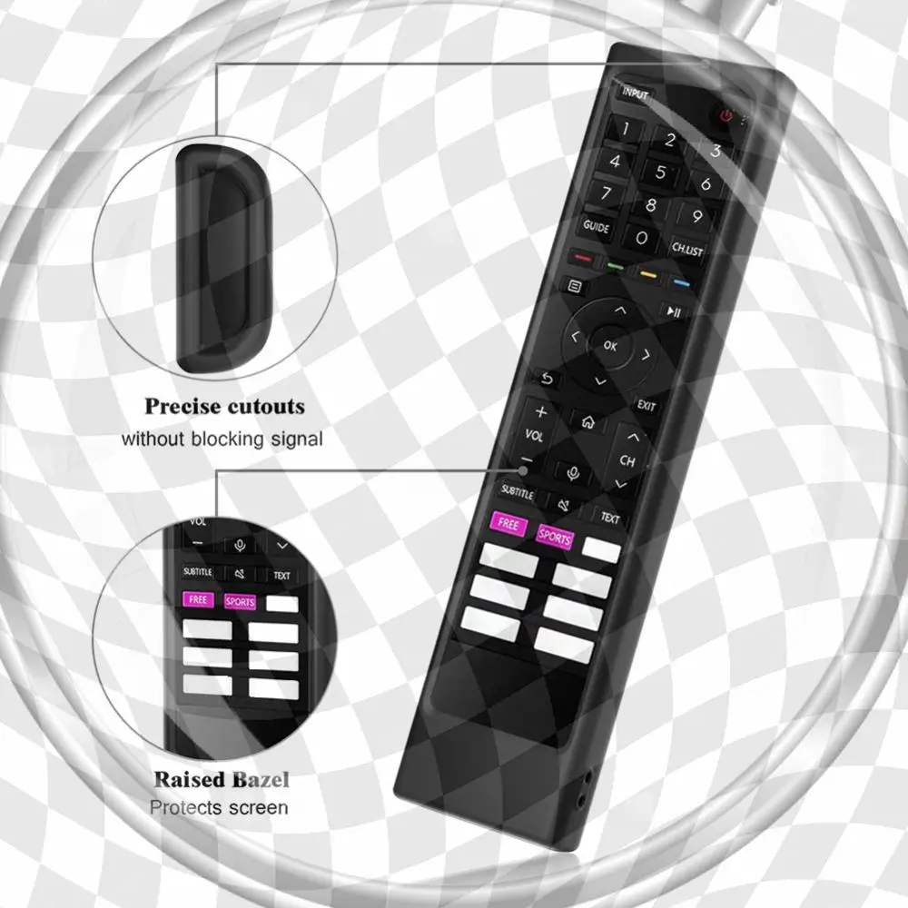 

Protective Cover Silicone Remote Control Covers Shockproof Anti-Slip with Lanyard Accessories for Hisense ERF3C80H ERF3A80H