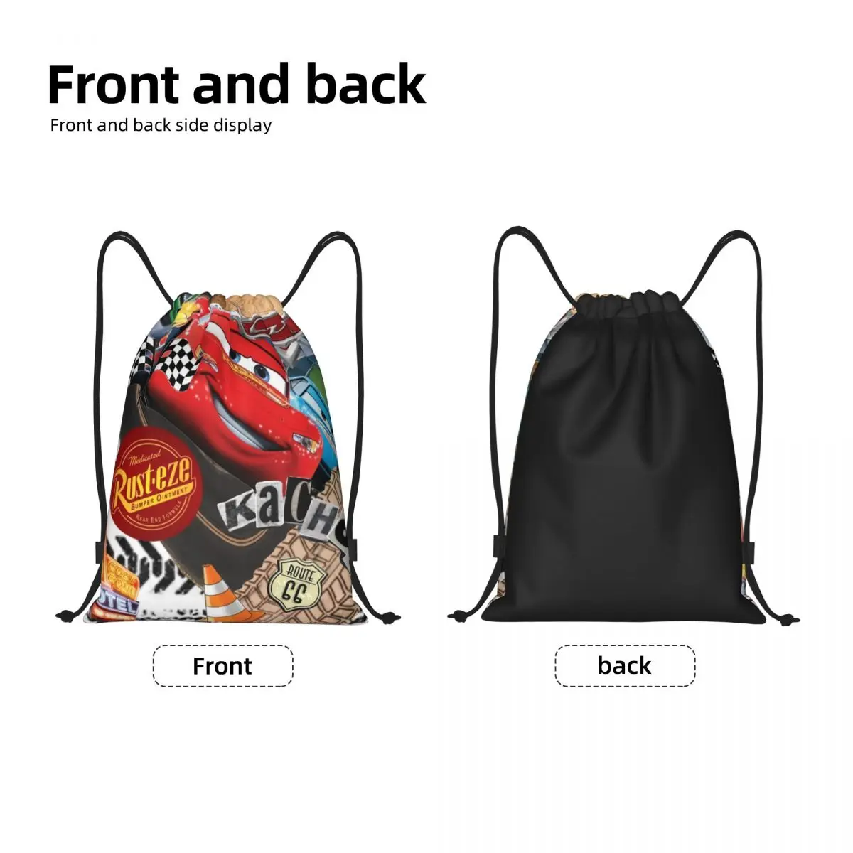 Custom Lightning McQueen Racer Drawstring Backpack Women Men Sport Gym Sackpack Portable Cartoon Cars Training Bag Sack