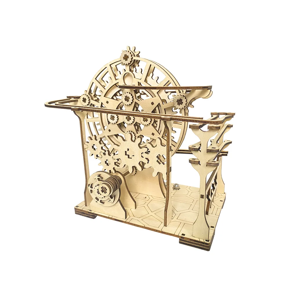 Puzzle 3D en bois, piste de balle mécanique, modèle dynamique, jouet d'assemblage fait à la main, Kits de construction de balle de course, cadeaux pour garçons