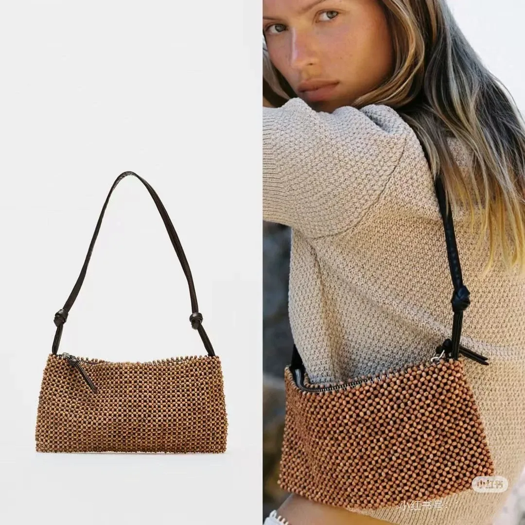 

Women Handbag Summer Beach Bag Rattan Woven Handmade Knitted Straw Large Capacity Totes Leather Women Shoulder Bag Bohemia New