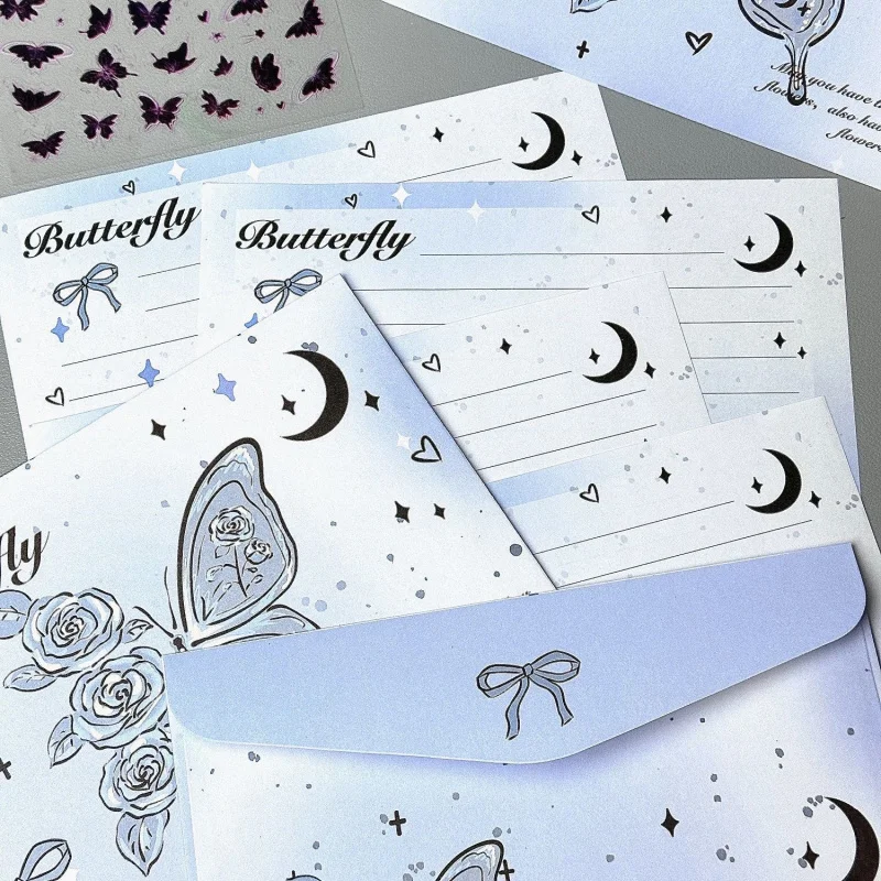Custom Blue Envelope Letter Paper Set Ins Style Cute Blessing Commemorative Handwritten Message