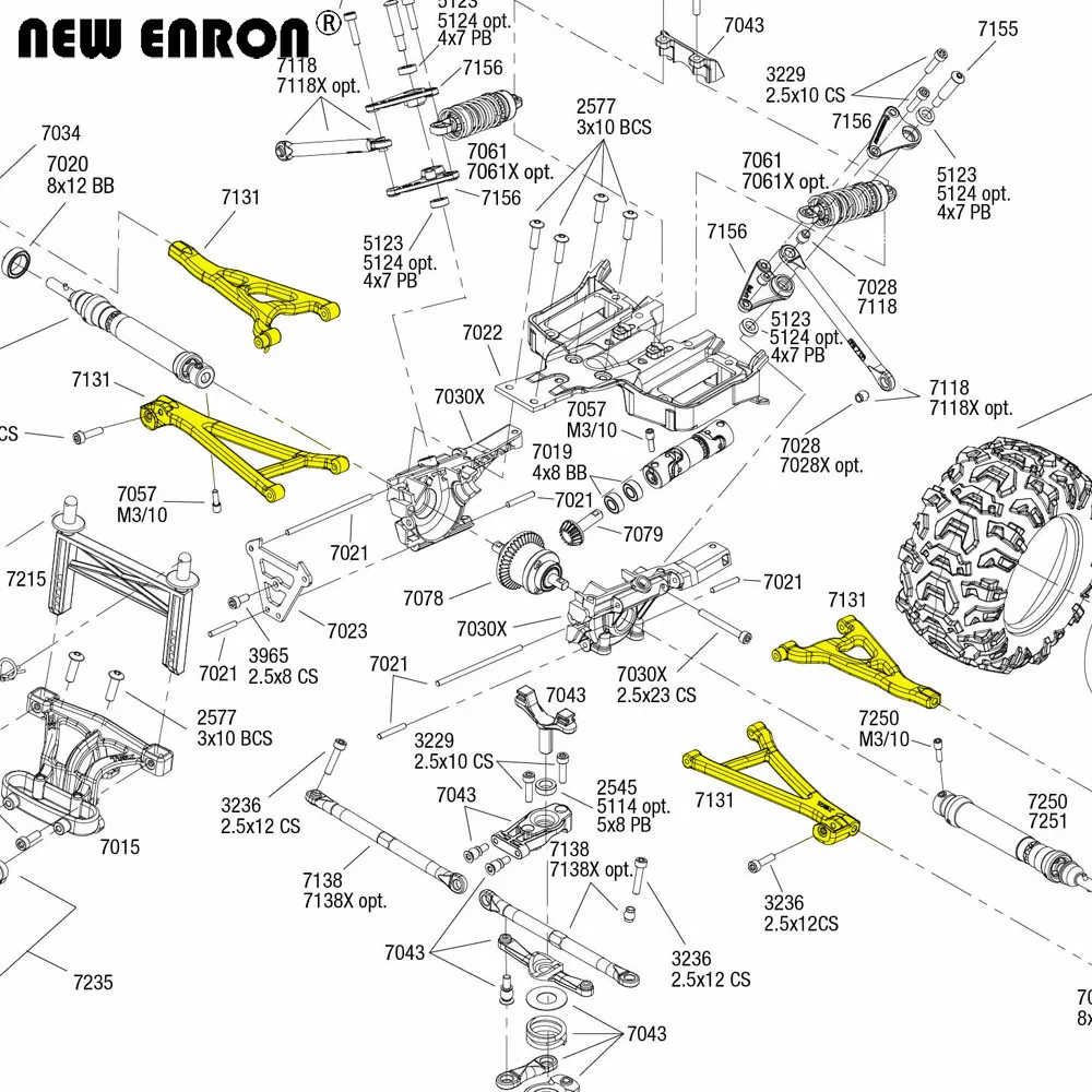 NEW ENRON Metal CNC Front Rear Upper Lower Suspension Arm 7131 7132 For RC CAR Traxxas 1/16 E-Revo VXL 71076 71054