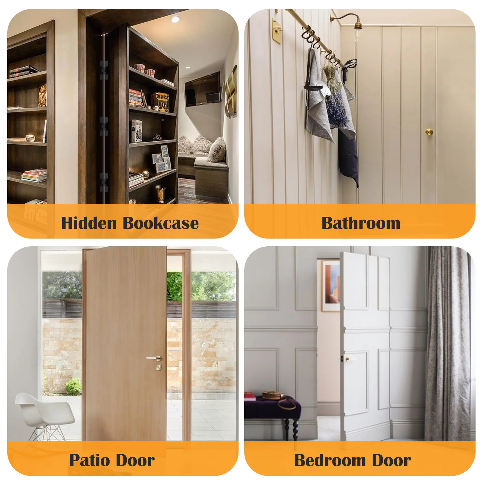 180 Degree Concealed Hinge 80 KG Heavy Duty 3D Adjustable 180 Degree Invisible Hidden Door & Window Hinges