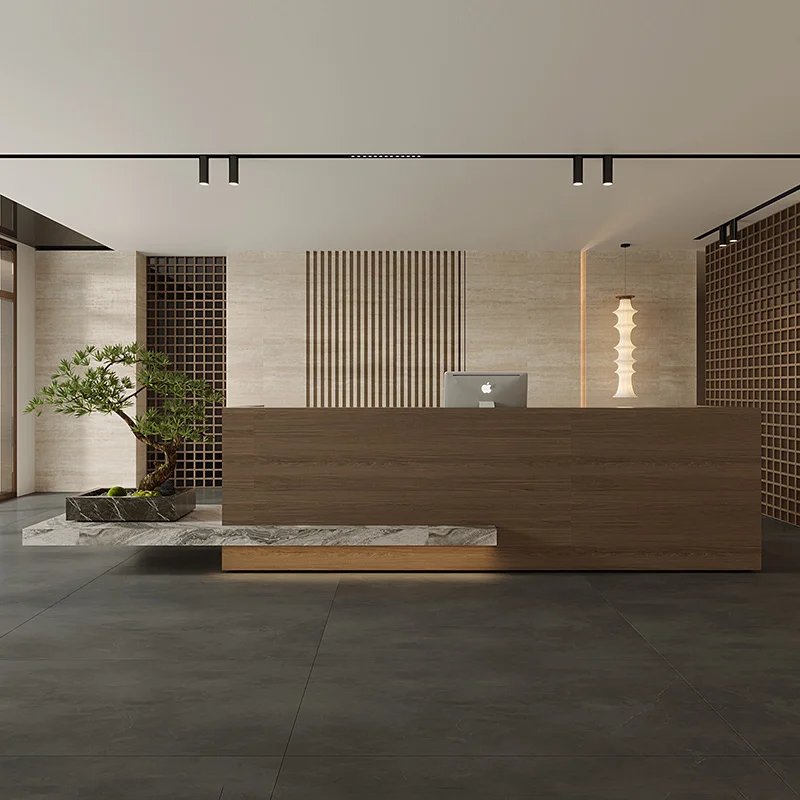 Modern Simple Baking Paint Front Desk Reception Desk Company Hotel Service Information Office Bar Table Checkout Page