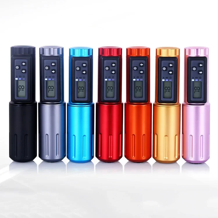 LED Display 2000mAh Battery Wireless Tattoo Pen Machine With Replace Grips