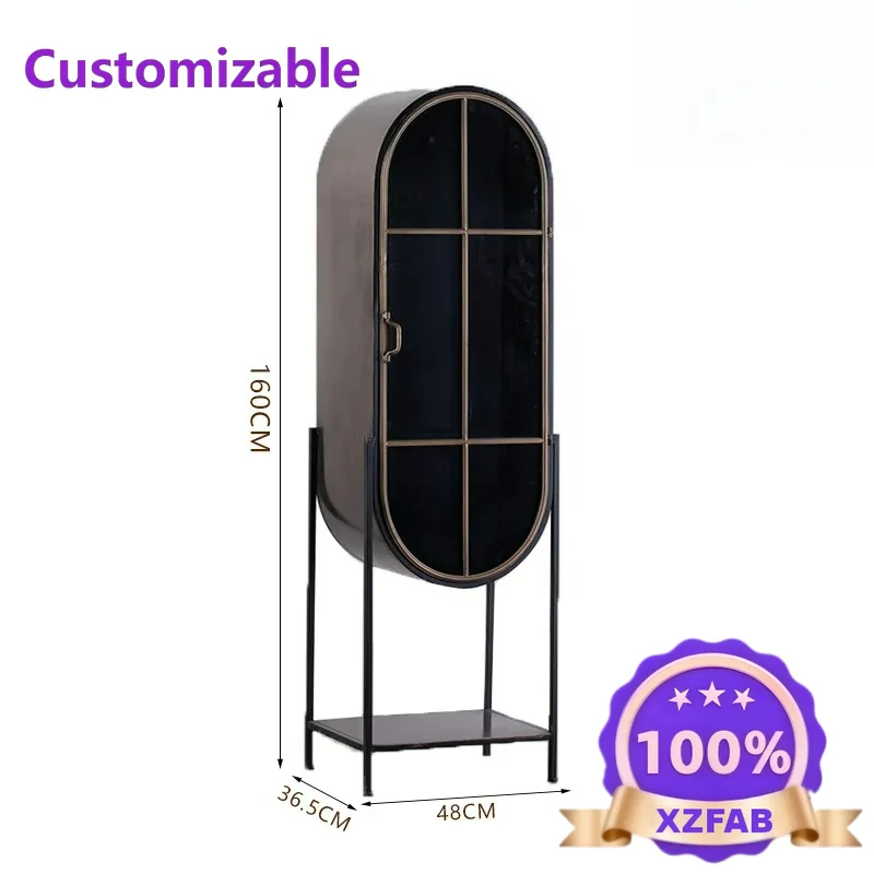 Factory Direct 2026 American light luxury floor wrought iron wine cabinet, living room ultra-thin corridor aisle decorative