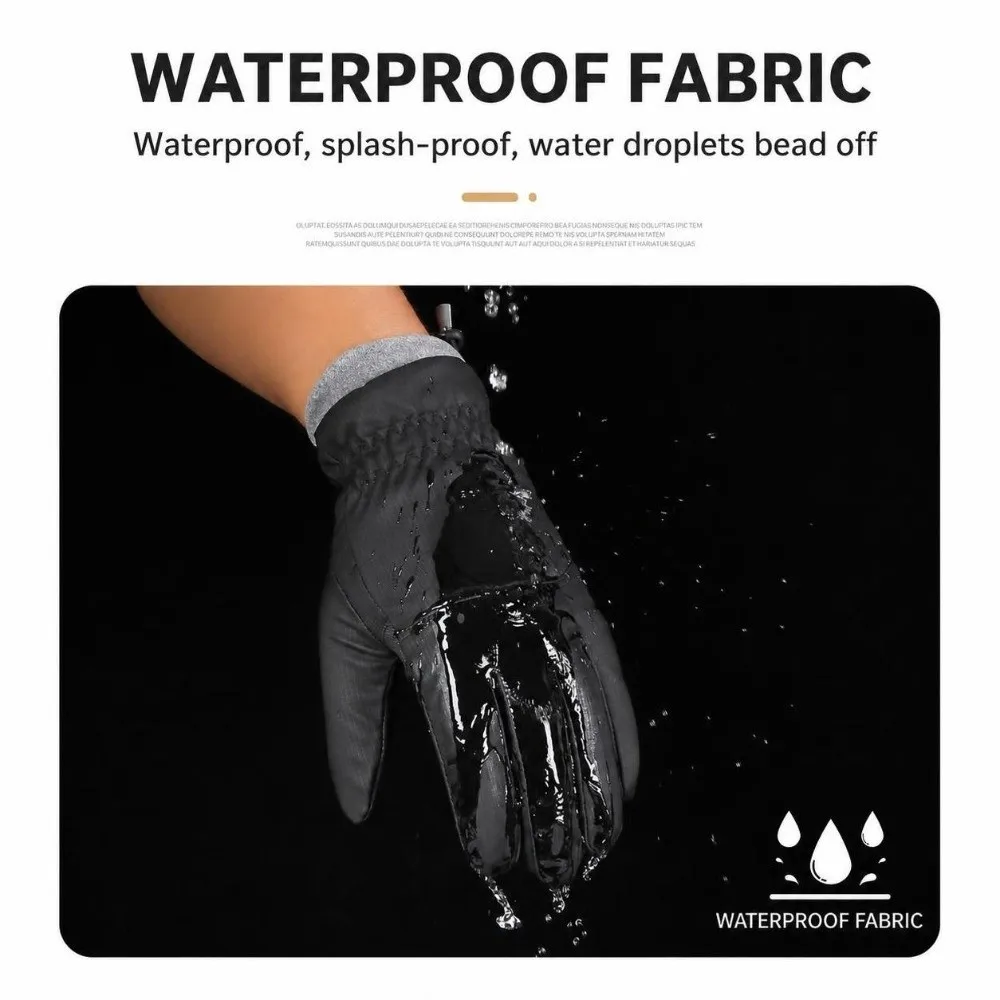 Durable Waterproof Ski Gloves Anti Slip Soft Fluff Winter Gloves Touchscreen Gloves