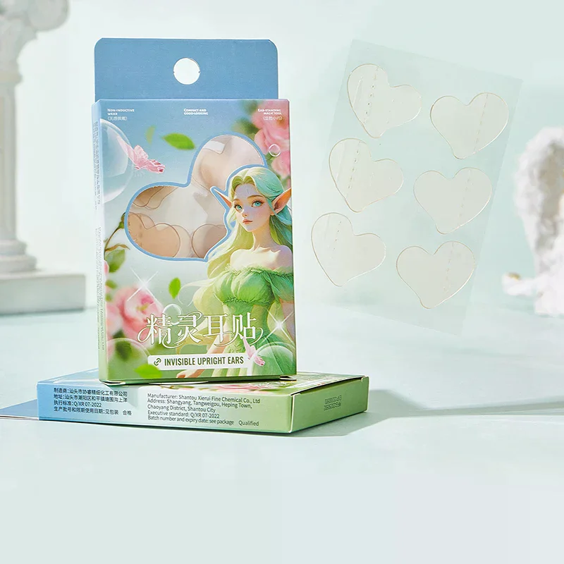 Heart-Shaped Elf Ear Support Stickers Invisible Ear Corrector Earlobe Support Patches Elf Ear Makeup V-Face Stickers Easy Use