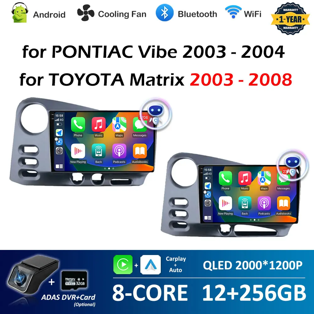 

Для PONTIAC Vibe 2003 - 2004 для TOYOTA Matrix 2003 2004 2005 2006 - 2008 GPS навигация Android умная система 2.5D + QLED экран