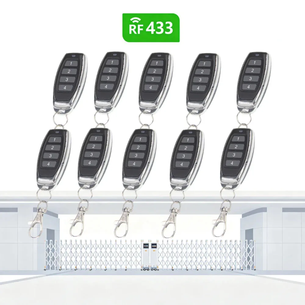 5/10PCS Universal 433MHZ 4CH Wireless Cloning Remote Control Auto Copy Duplicator Key for Gate Garage Door Opener Remote Key