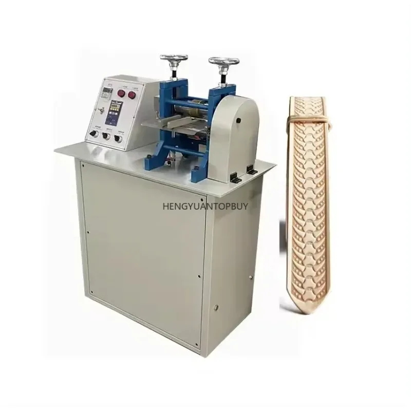 New Automatic Penumatic Leather Belt Embossing Machine Air Pressure Roller Making Embossed Leather Belts Core Component Motor