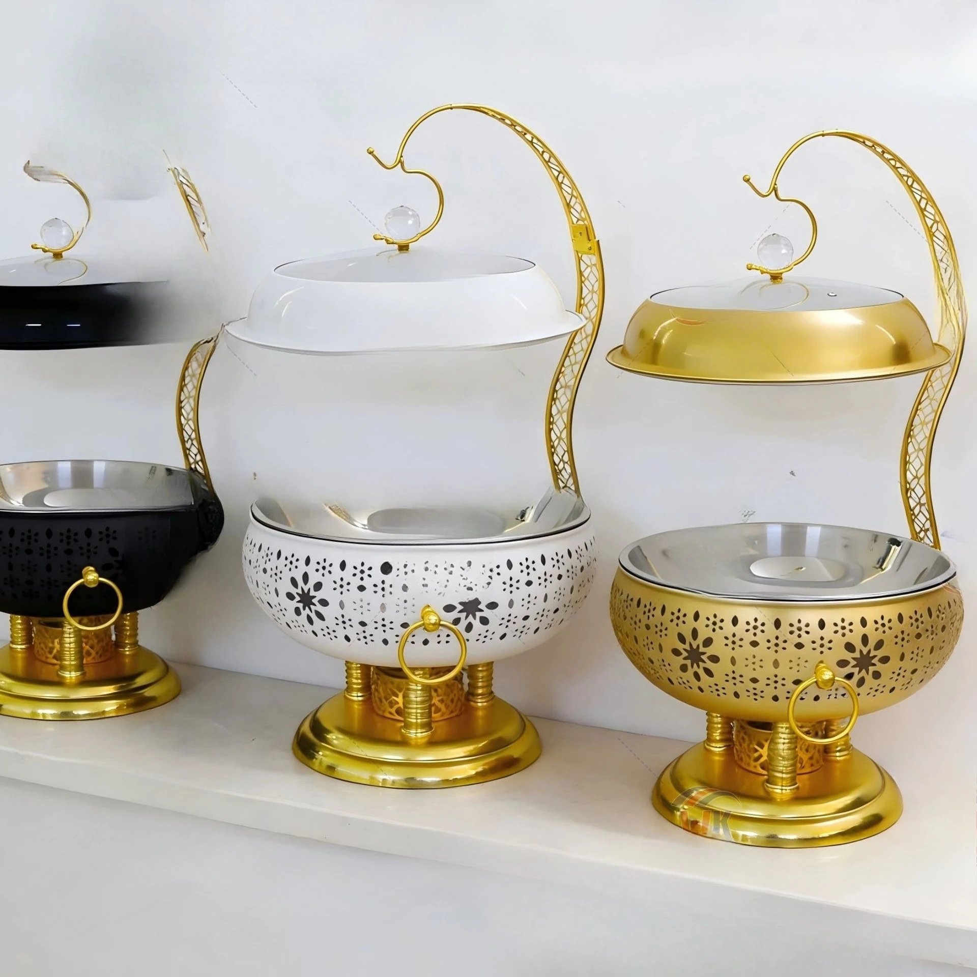 Golden Alcohol Hanging Stove Hotel Buffet Stove Wedding Buffet Stove Hanging Chafing