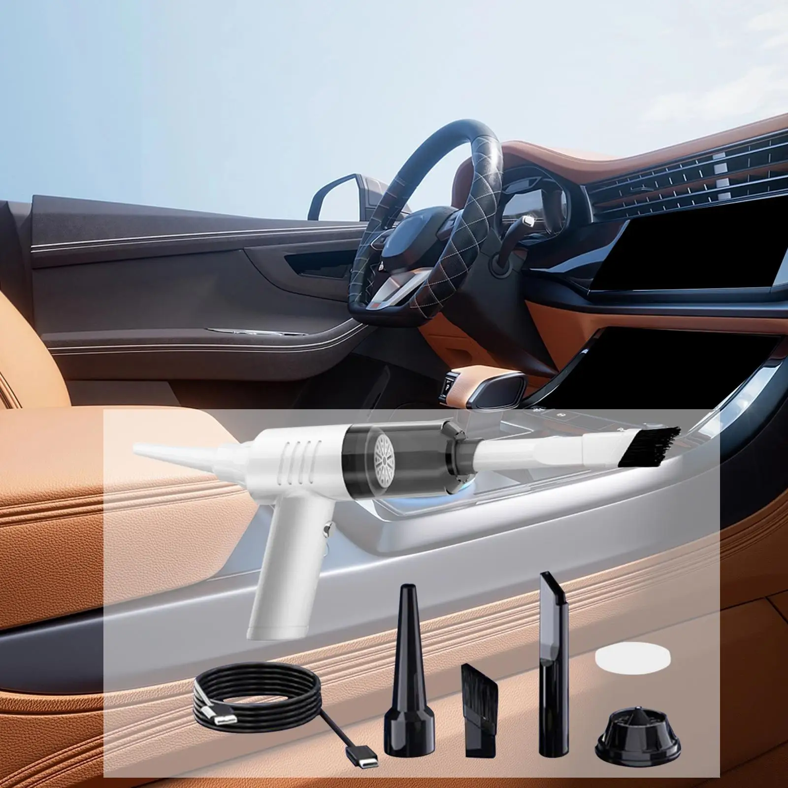 เครื่องดูดฝุ่นมือถือไร้สายแบบพกพาน้ําหนักเบาเสียงรบกวนต่ําทนทาน 8000PA