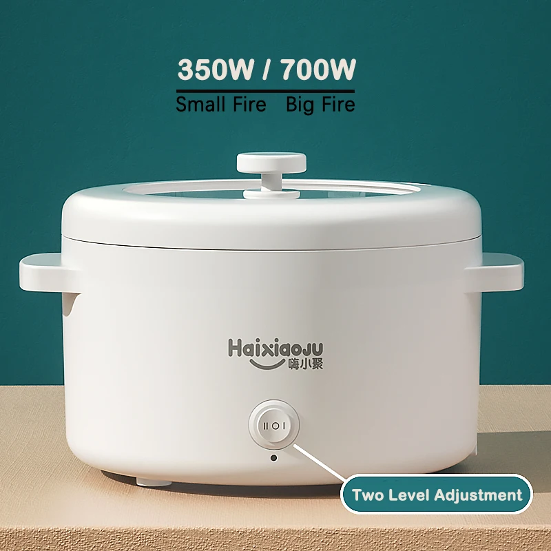 Máquina de Cocina eléctrica de 2L, olla caliente de una o dos capas para el hogar, olla arrocera multifunción para 1-2 personas, sartén antiadherente para el hogar