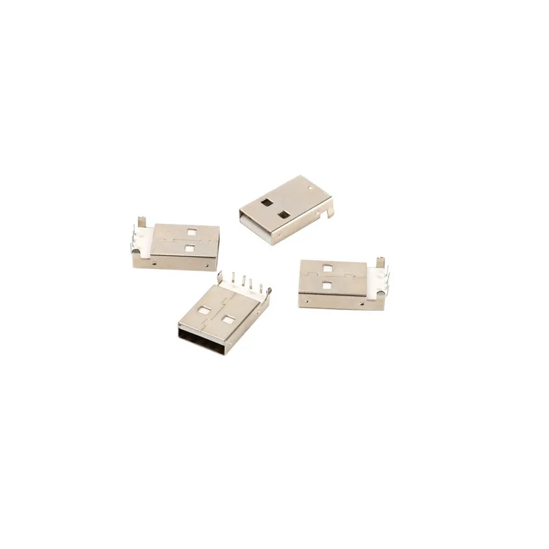 50 Stuks Nieuwe Hoge Kwaliteit Usb A-Type Mannelijke Usb Plug Connector 90 Graden Witte Lijm Rechte Hoek Horizontale Mannelijke Plug Connectio