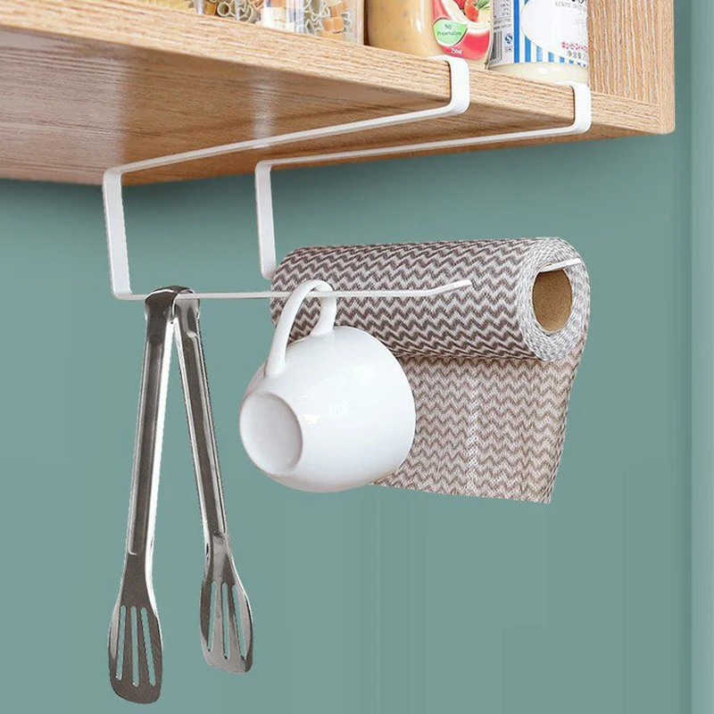 Paper Roll Holder Towel Rack Hanging Shelf Bathroom Storage Toilet Rack Home Kitchen Tissue Accessoriy Wall Stand Hanger Kitchen