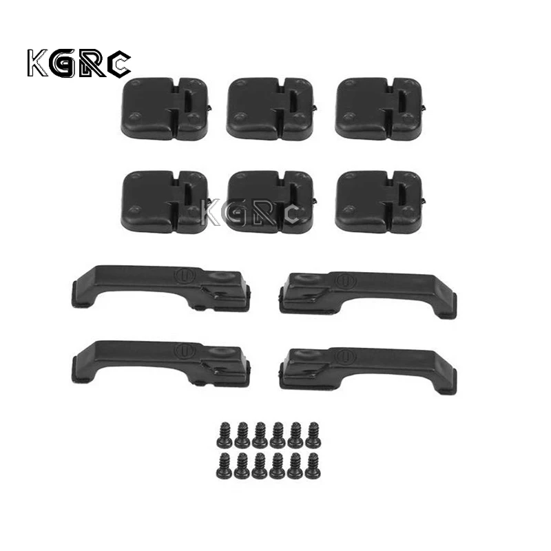 10pcs Black Plastic Simulation Door Hinges and Door Handles for TRX4 1/10 RC Crawler Car Upgrade Decoration Parts